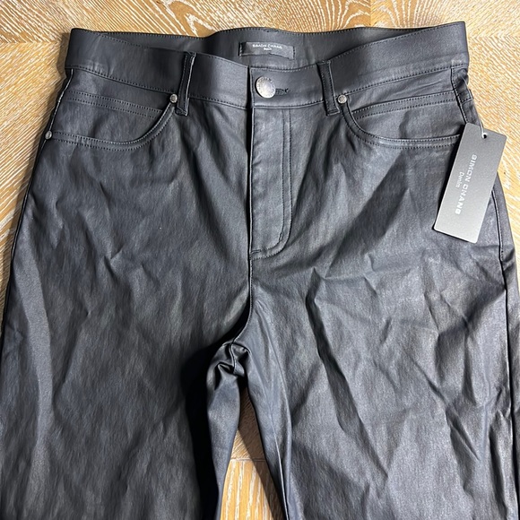 SIMON CHANG Dark Brown Coated Pant 8 - Picture 3 of 9